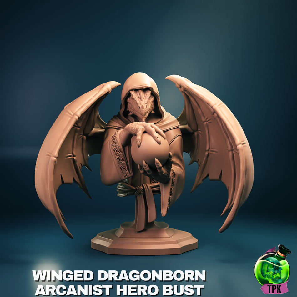 Winged Dragonborn Arcanist Hero - Bust von TPK Lab