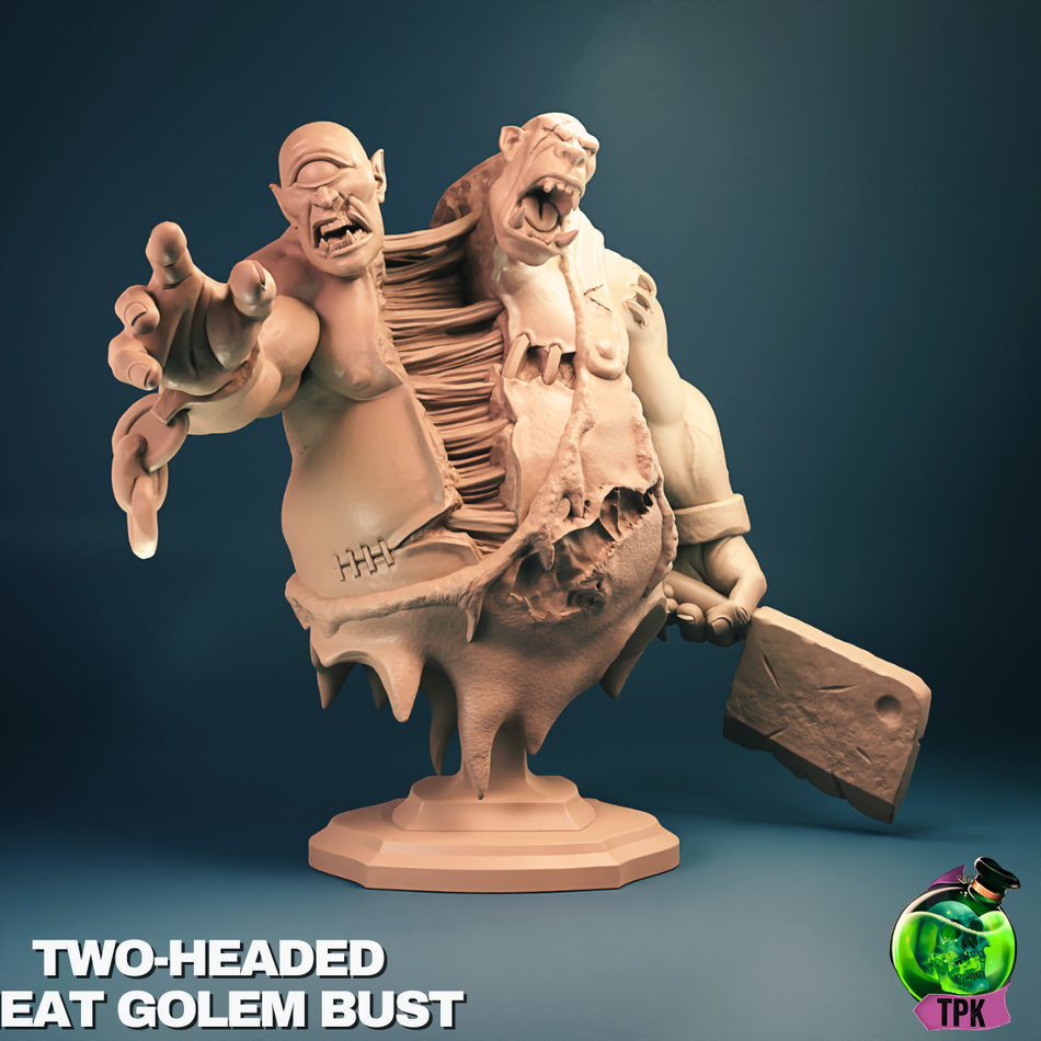 Two Headed Eat Golem Bust - TPK Lab