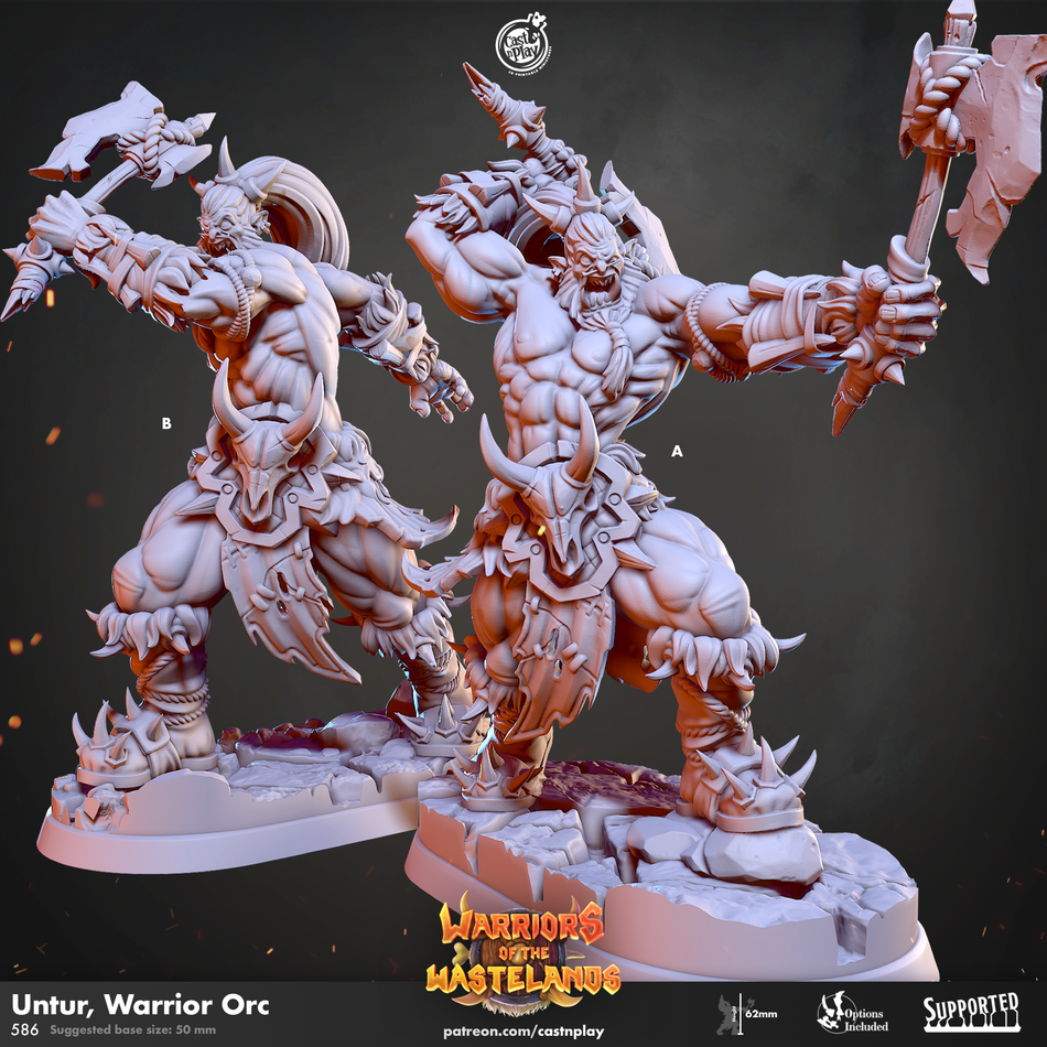 Untur, Warrior Orc - Warriors of the Wastelands - Cast n Play
