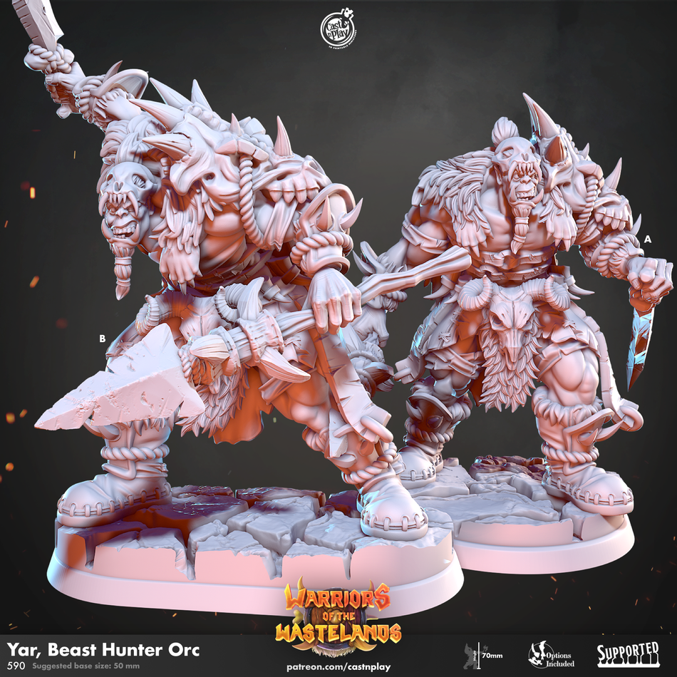 Yar, Beast Hunter Orc - Warriors of the Wastelands - Cast n Play