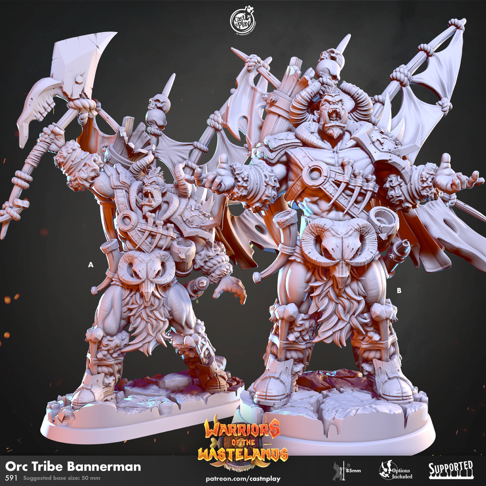 Orc Tribe Bannerman - Warriors of the Wastelands - Cast n Play