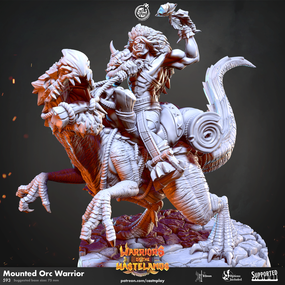 Mounted Orc Warrior - Warriors of the Wastelands - Cast n Play
