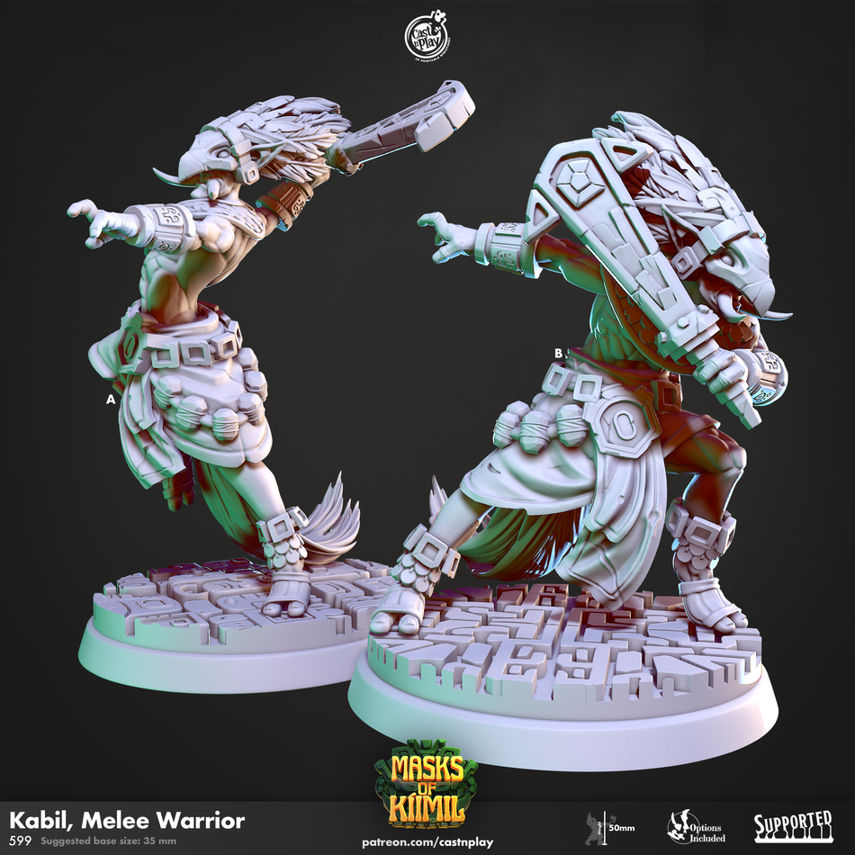 Kabil, Melee Warrior - Masks of Kiimil - Cast n Play