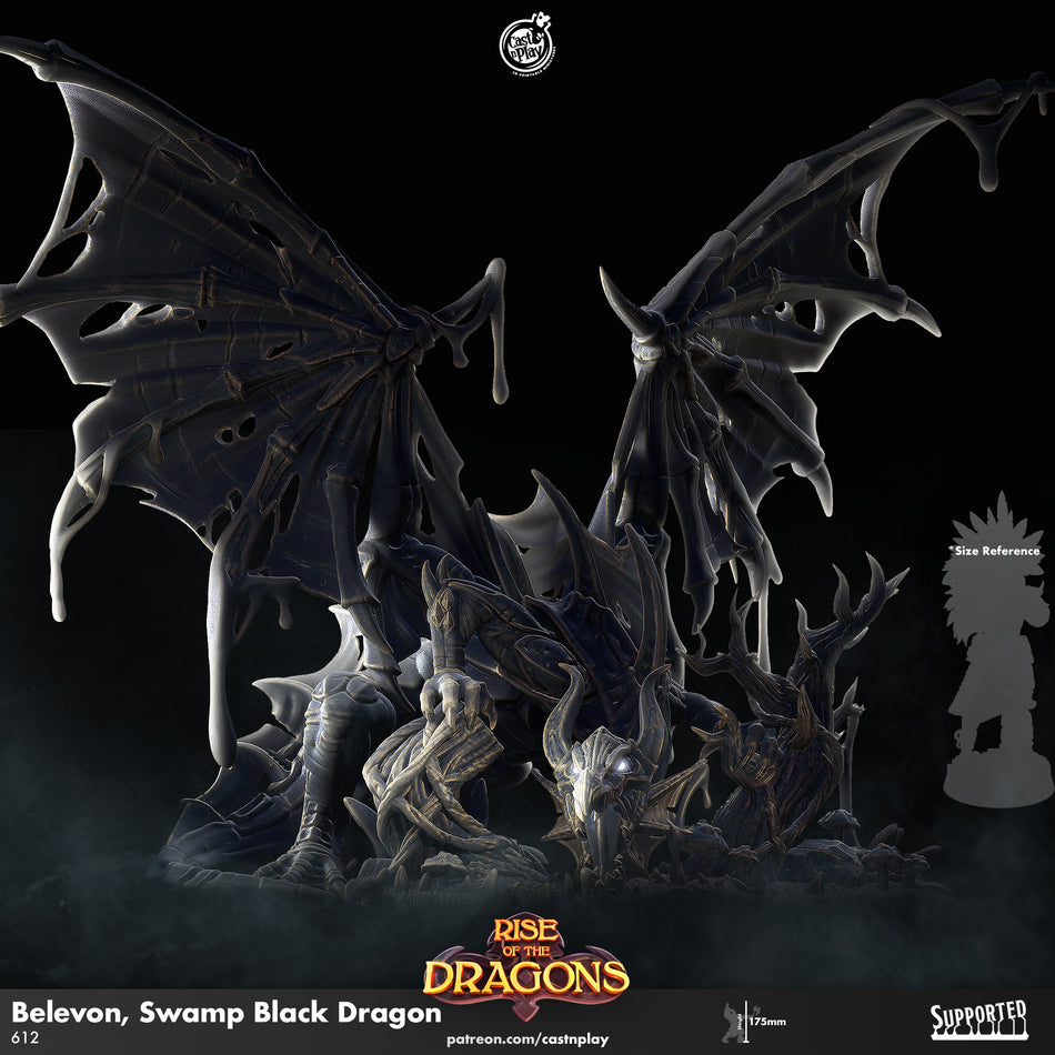 Belevon Swamp Black Dragon - Rise of the Dragons - Cast n Play