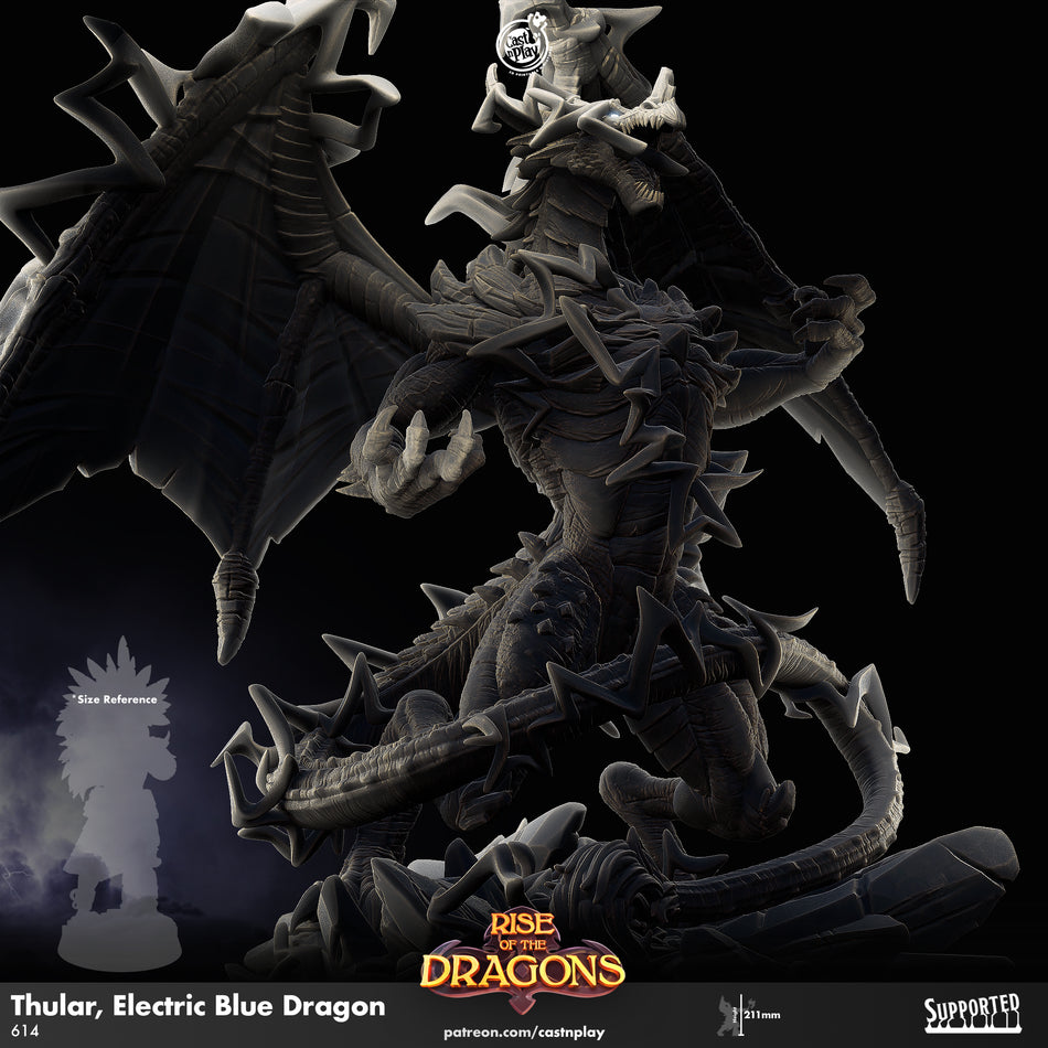 Thular, Electric Blue Dragon - Rise of the Dragons - Cast n Play