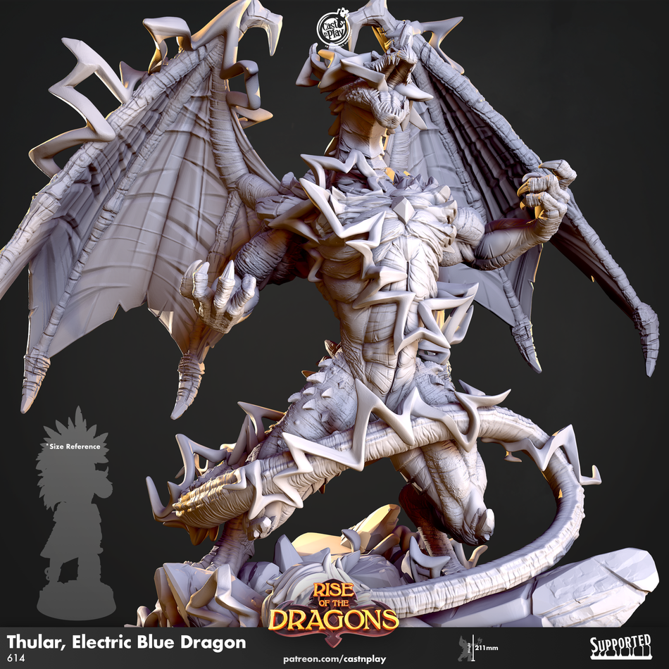 Thular, Electric Blue Dragon - Rise of the Dragons - Cast n Play