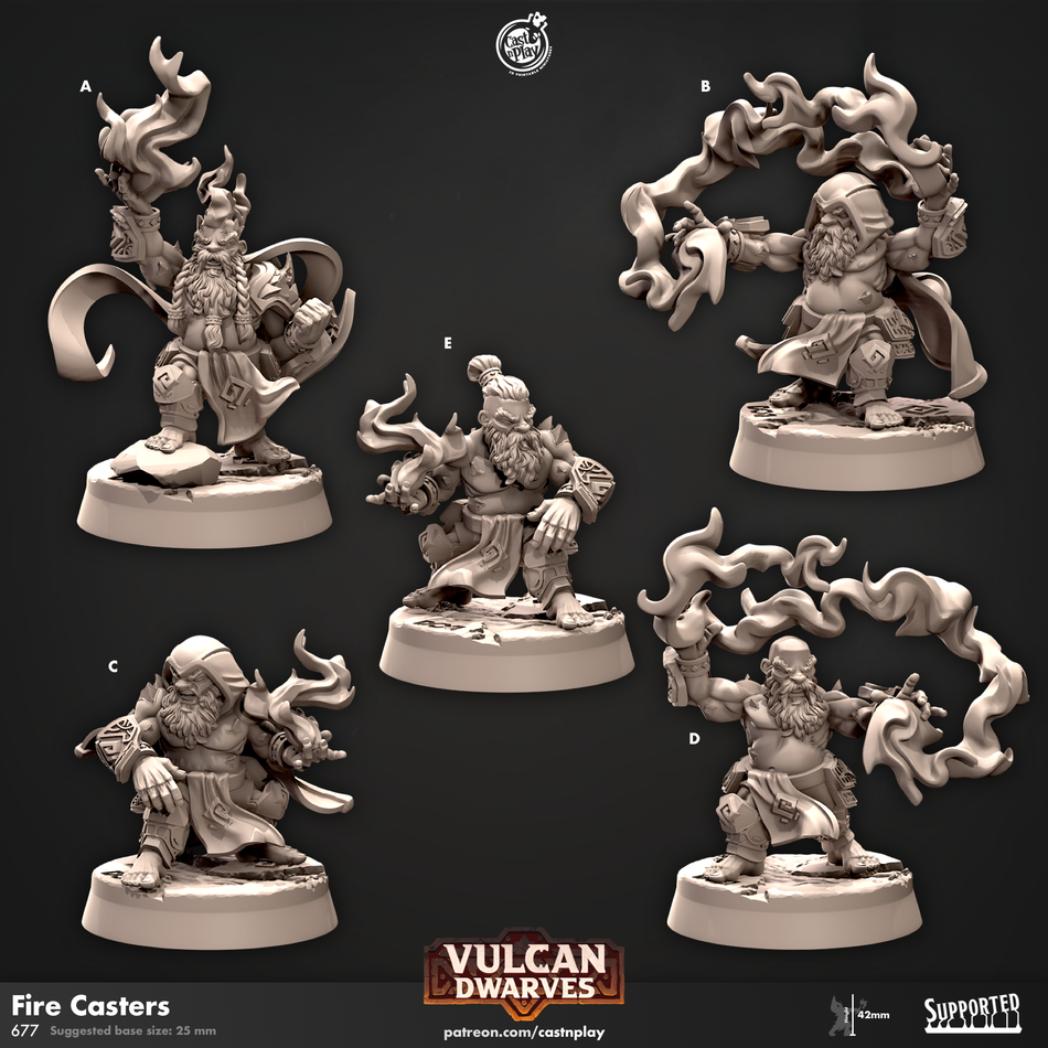 Fire Casters - Vulcan Dwarves - Cast n Play