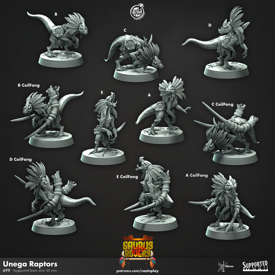 Unega Raptors - Saurus Rovers - Cast n Play