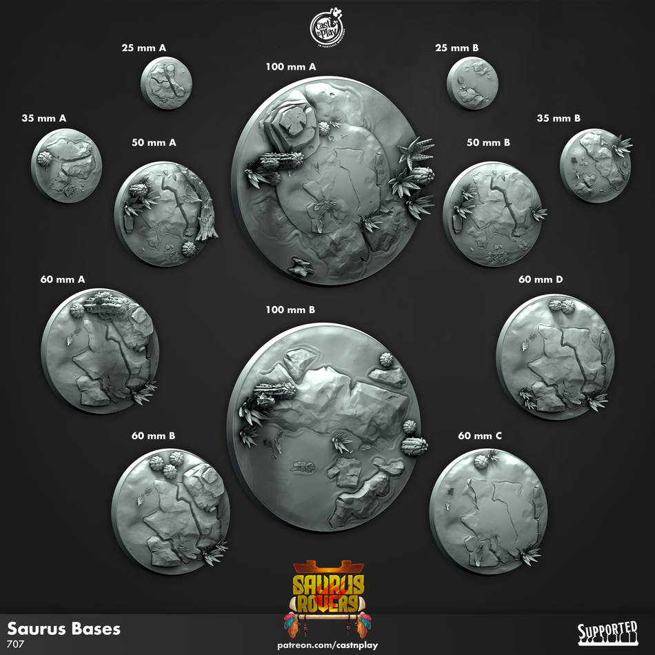 Saurus Bases - Saurus Rovers - Cast n Play