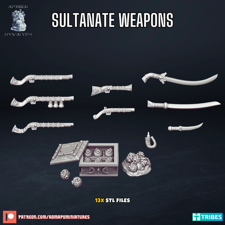 Sultanate Weapons - Basing Bits - Admiral Apocalypse