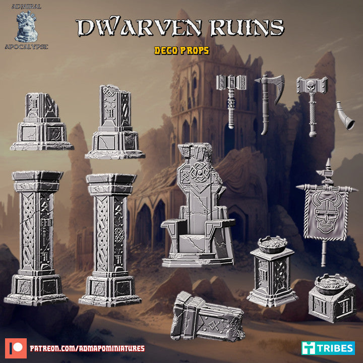 Dwarven Ruins Deco - Basing Bits - Admiral Apocalypse