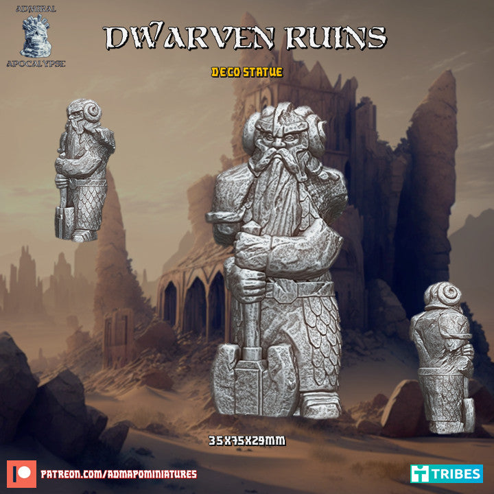 Dwarf Statue - Basing Bits - Admiral Apocalypse