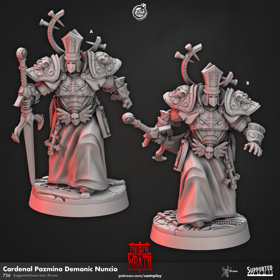 Cardinal Pazmino Demonic Nuncio - Church Wrath - Cast n Play