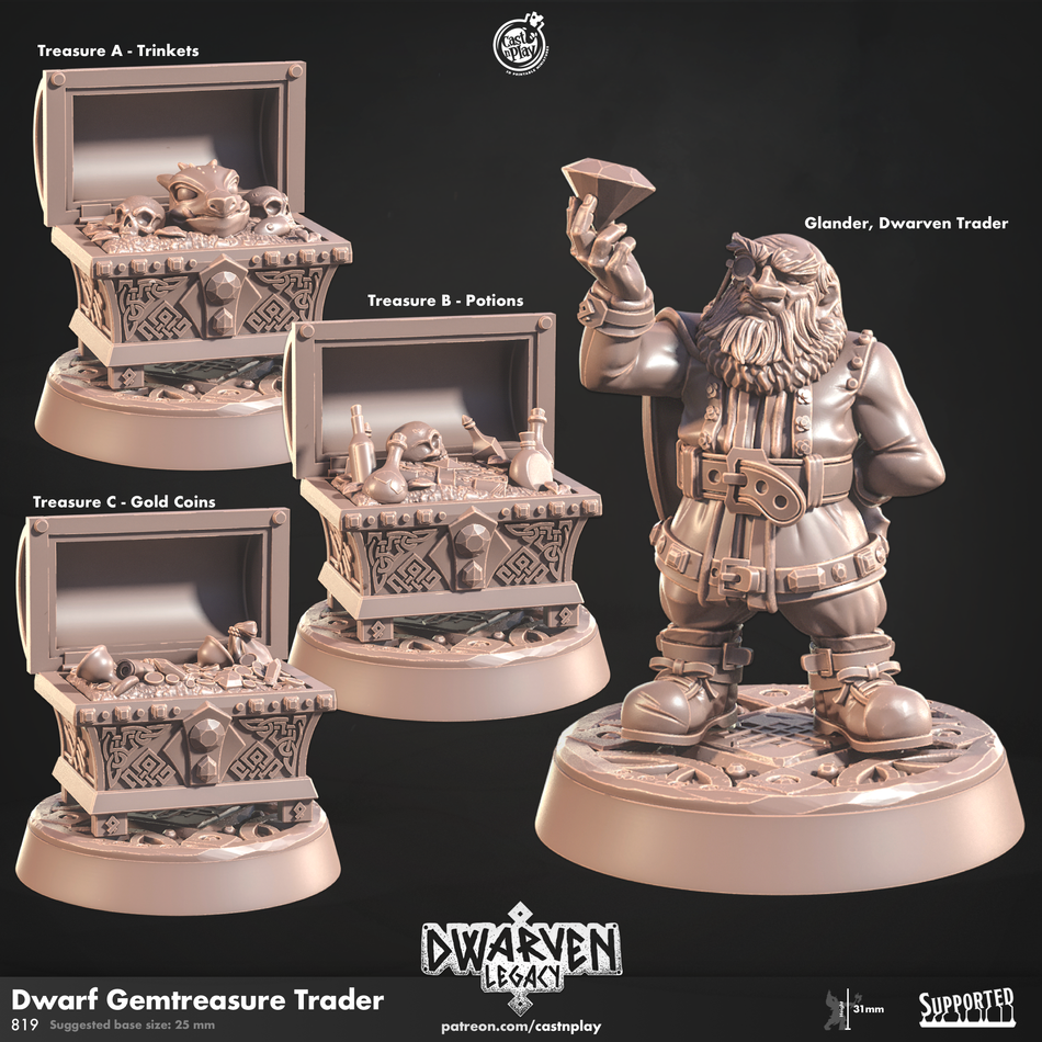 Dwarf Gemtreasure Trader - Dwarven Legacy - Cast n Play
