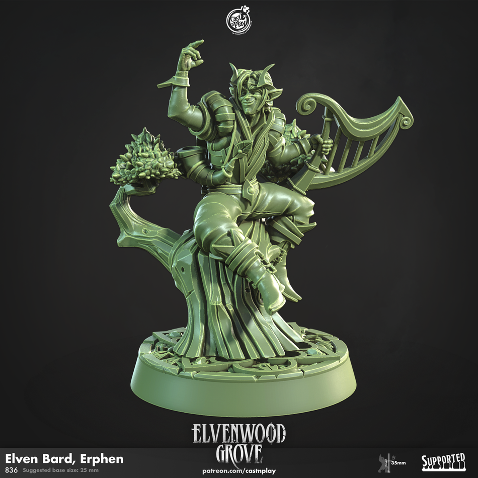 Elven Bard Erphen - Elvenwood Grove - Cast n Play