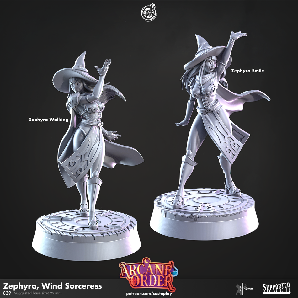 Zephyra, Wind Sorceress - Arcane Order - Cast n Play