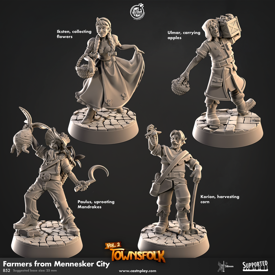 Farmers from Mennesker City - Townsfolk 2 - Cast n Play