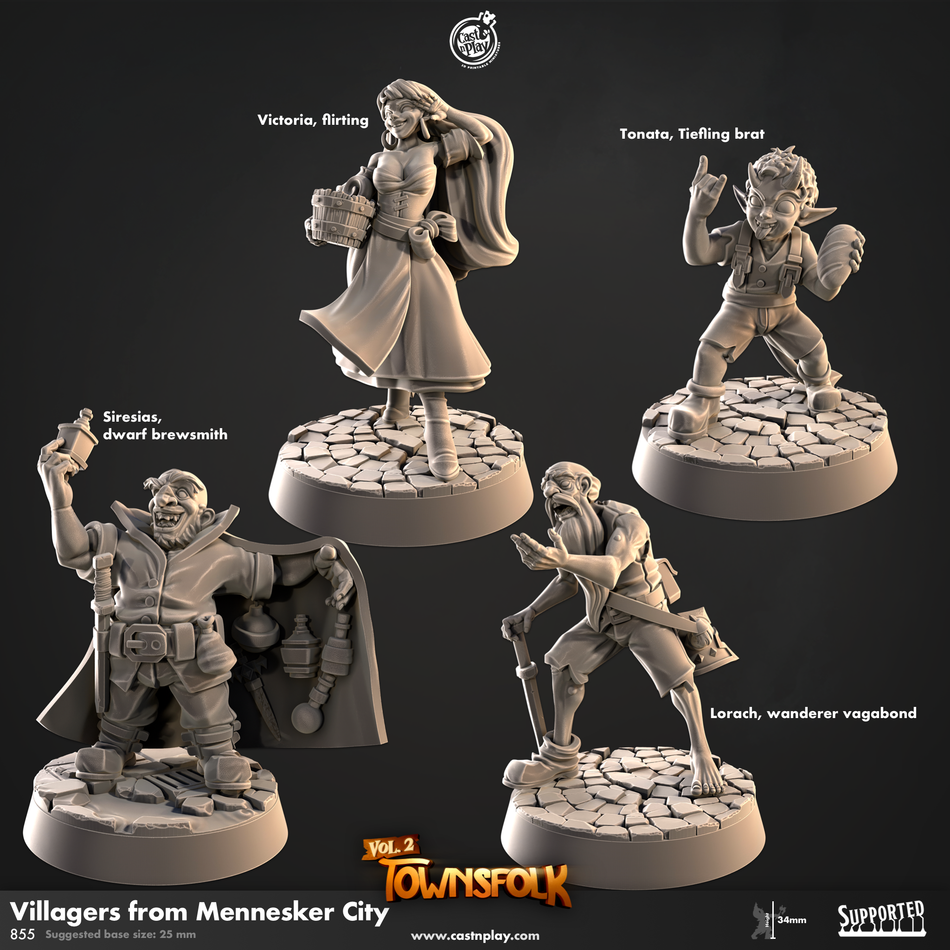 Villagers from Mennesker City - Townsfolk 2 - Cast n Play