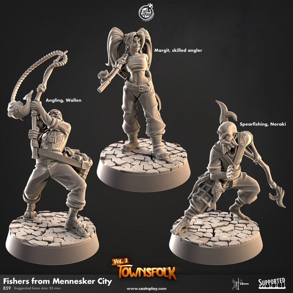 Fishers from Mennesker City - Townsfolk 2 - Cast n Play