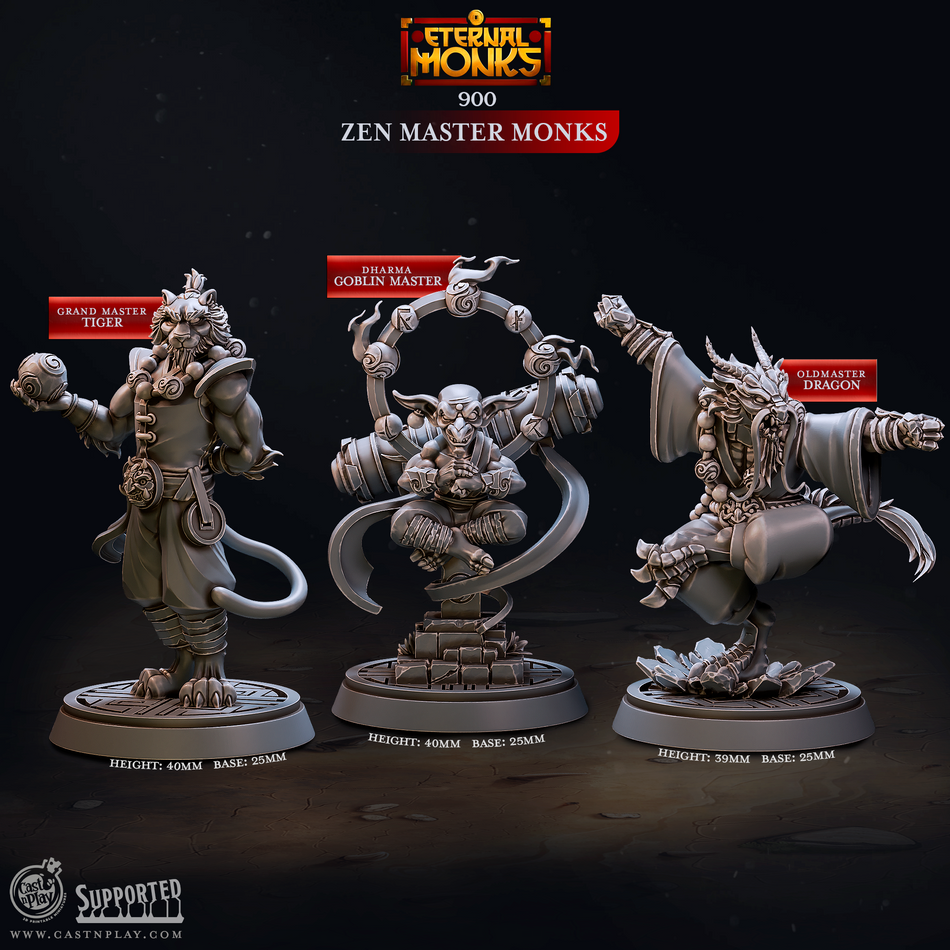 Zen Master Monks - Eternal Monks - Cast n Play