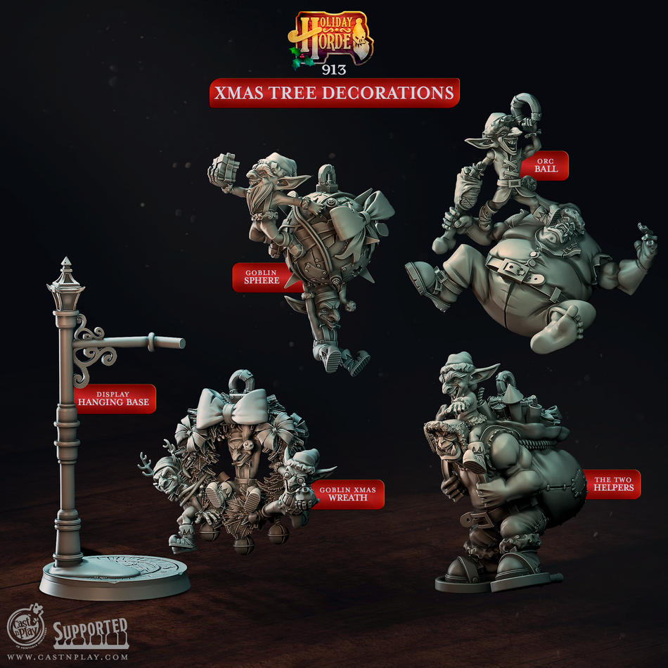 Xmas Tree Decorations - Holiday Horde - Cast n Play