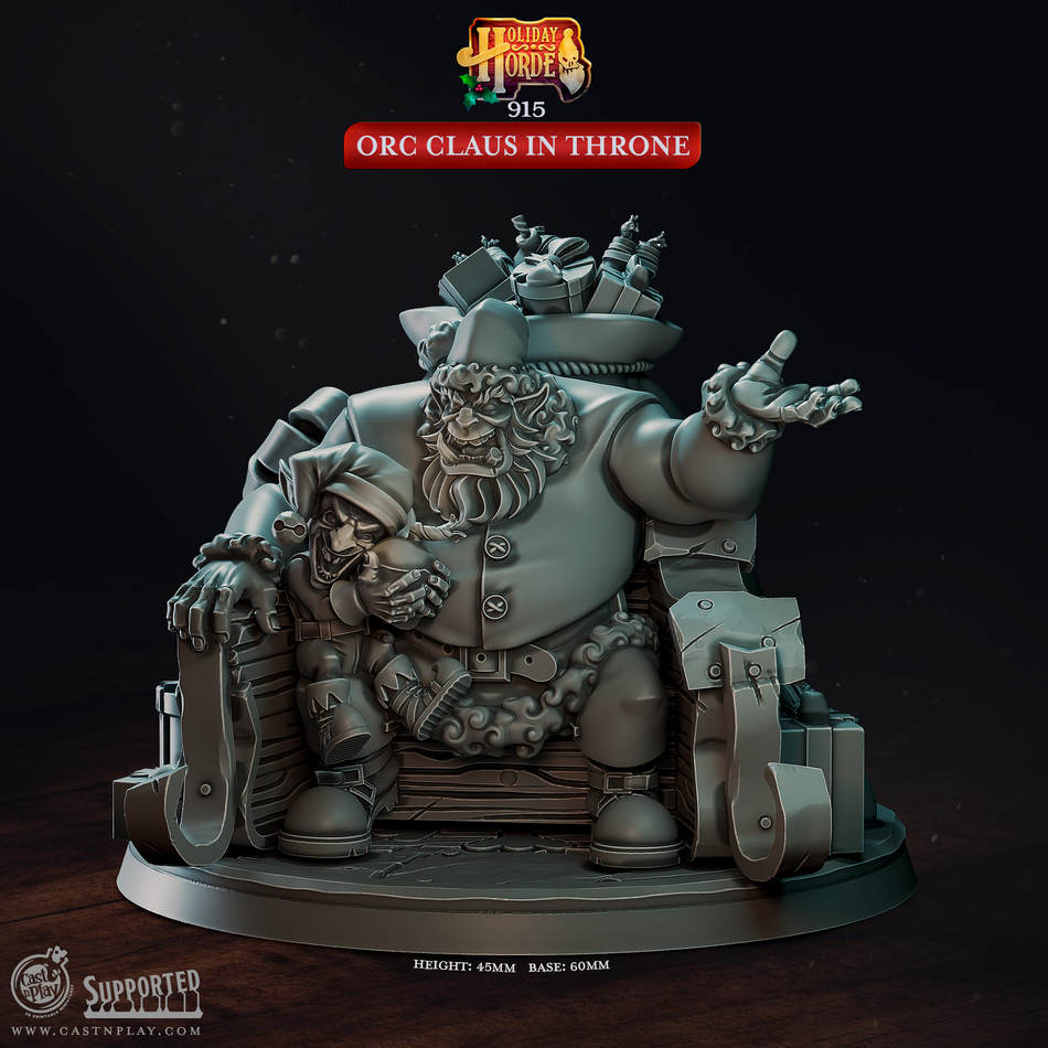 Orc Claus in Throne - Holiday Horde - Cast n Play