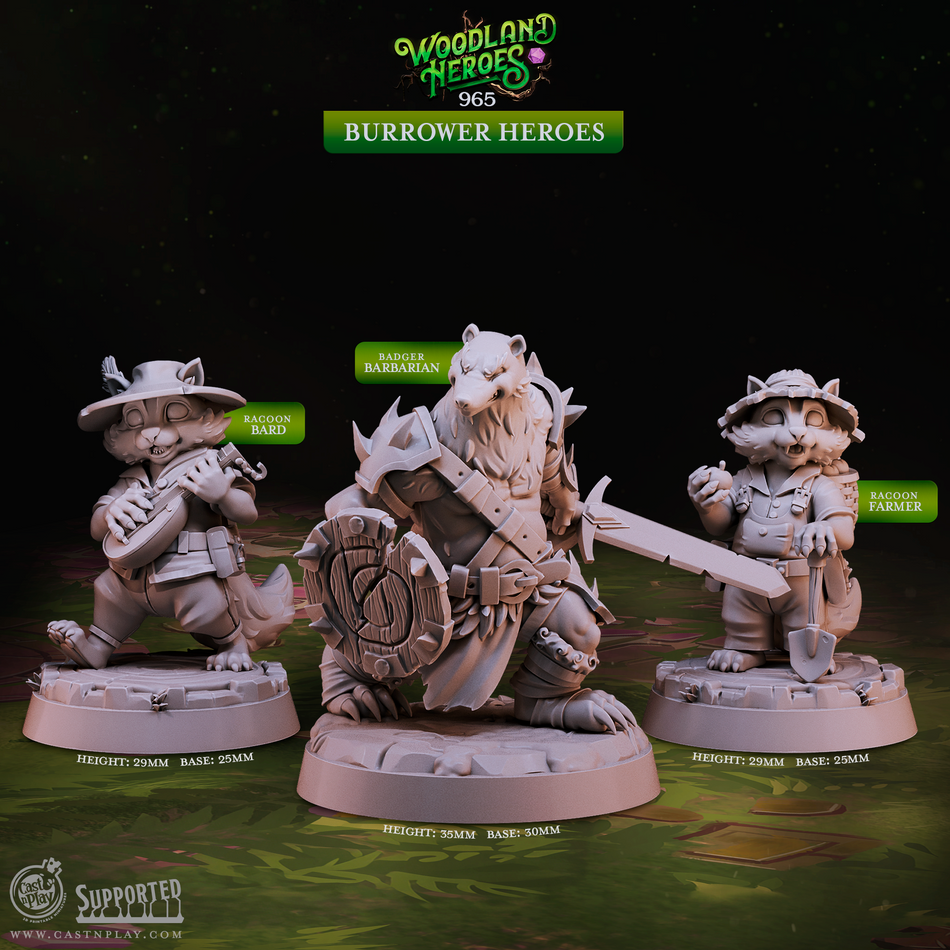 Burrower Heroes - Woodland Heroes - Cast n Play