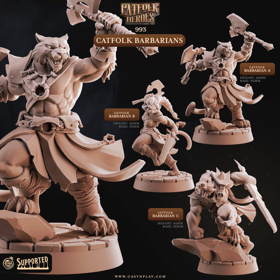 Catfolk Barbarians - Catfolk Heroes - Cast n Play