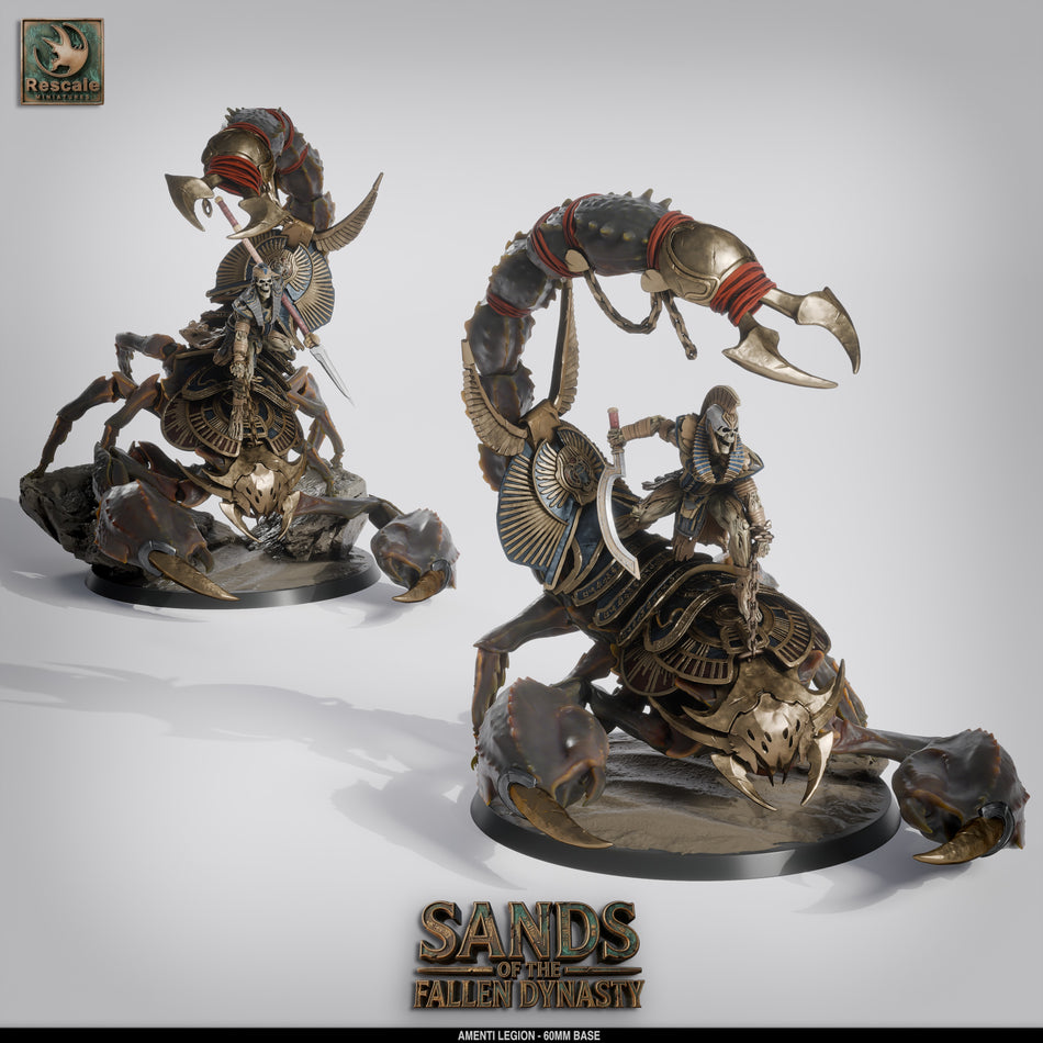 Amenti Legion on Giant Scorpion - Sands of the Fallen Dynasty - Rescale Miniatures