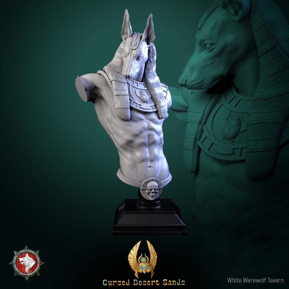 Anhotek, Jackal of the Black Gate Bust mit Base - aus der Reihe Cursed Desert Sands - White Werewolf Tavern