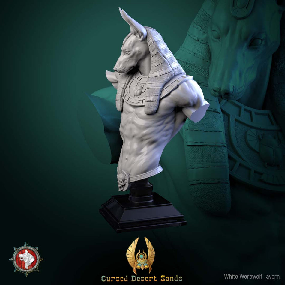 Anhotek, Jackal of the Black Gate Bust mit Base - aus der Reihe Cursed Desert Sands - White Werewolf Tavern