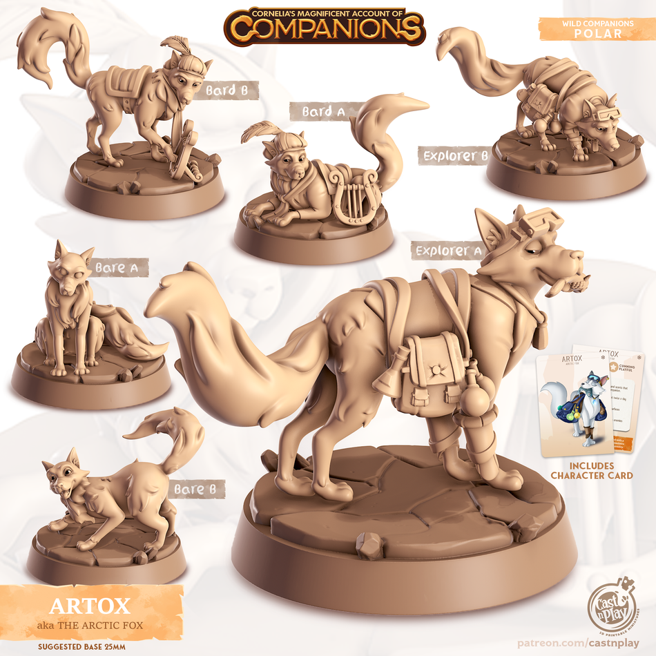 Arctic Fox - Polar - Artox - Animal Companions by Cornelia - Cast n Play