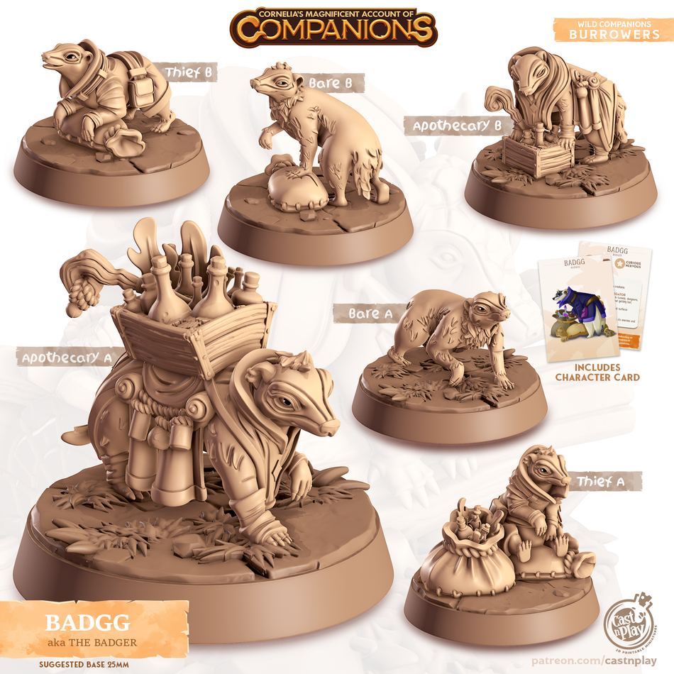 Badger - Burrowers - Badgg - Animal Companions by Cornelia - Cast n Play
