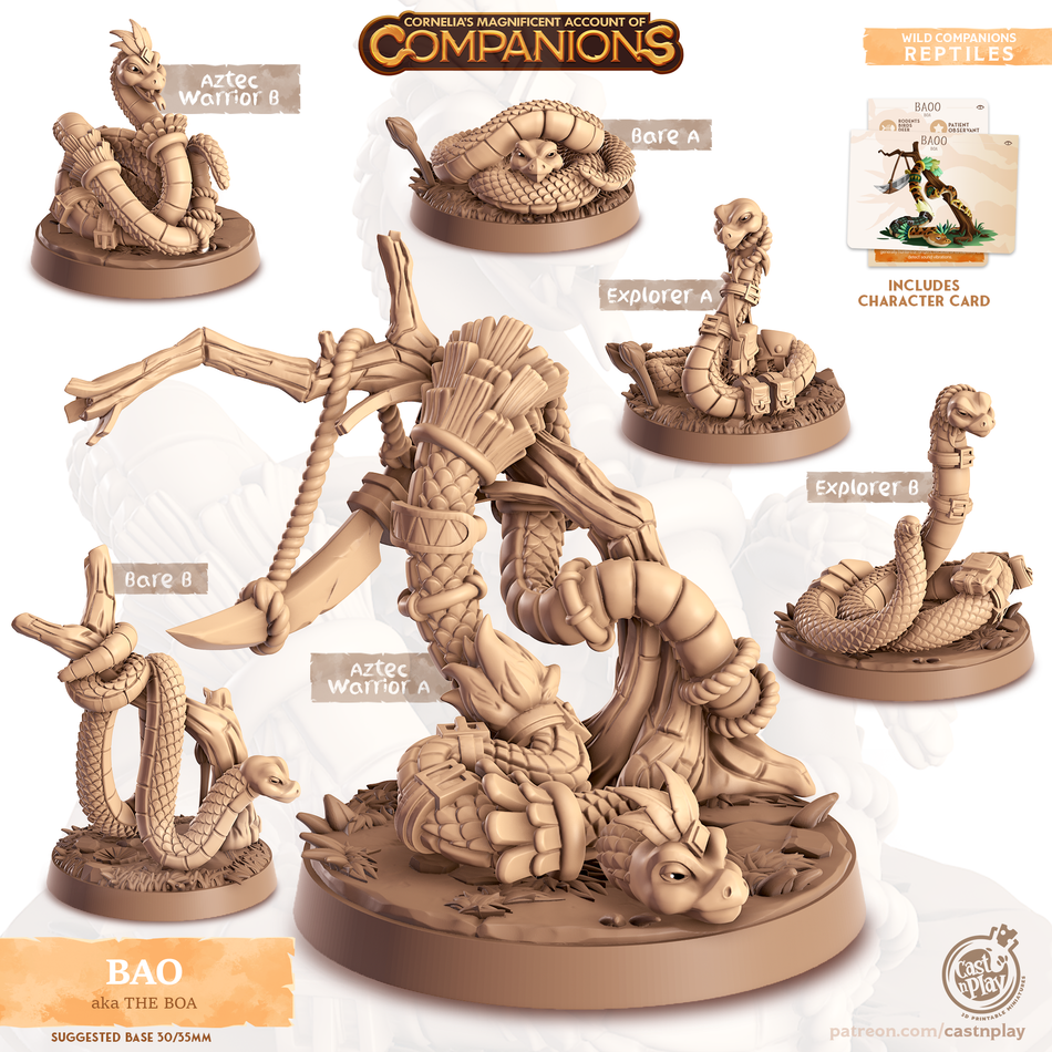 Boa - Reptiles - Baoo - Animal Companions by Cornelia - Cast n Play