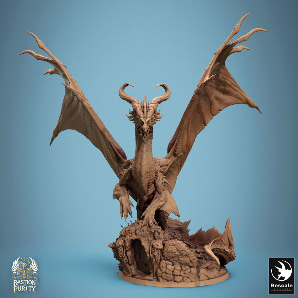 Bronze Dragon Stand Door - Bastion of Purity I - Rescale Miniatures