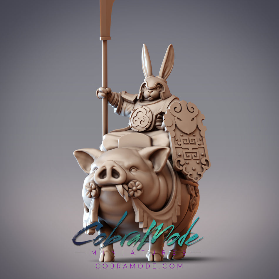 Bronze Fang Patrolman, Rabbitfolk Rider on Battle Boar - Qian Sheng Shan - Guanghan - CM