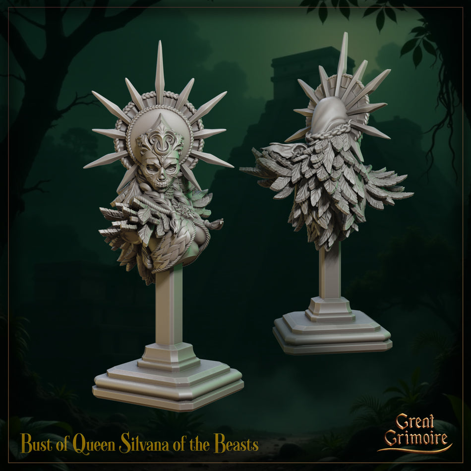 Queen Silvana of the Beasts Bust - The Last Roar of the Beast - Great Grimoire