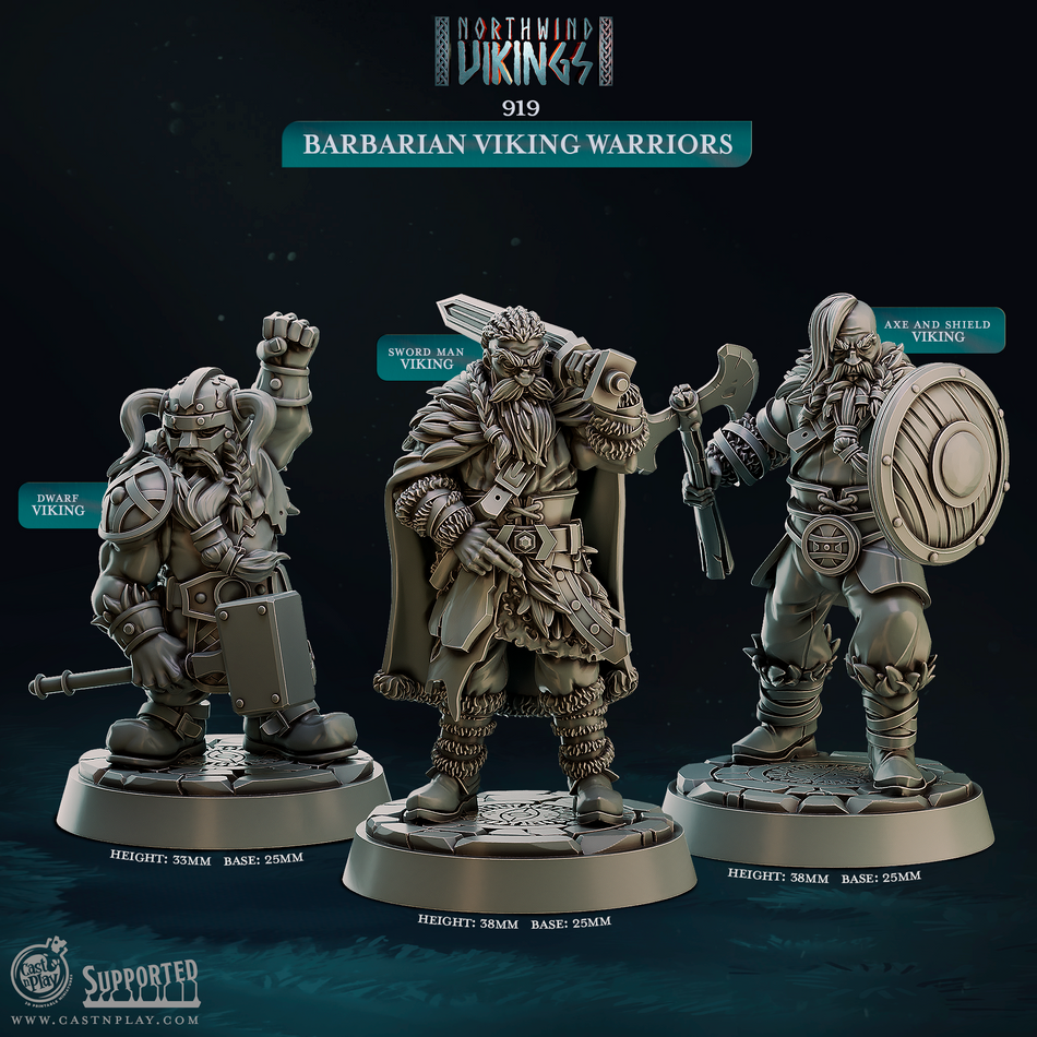 Barbarian Viking Warriors - Northwind Vikings - Cast n Play