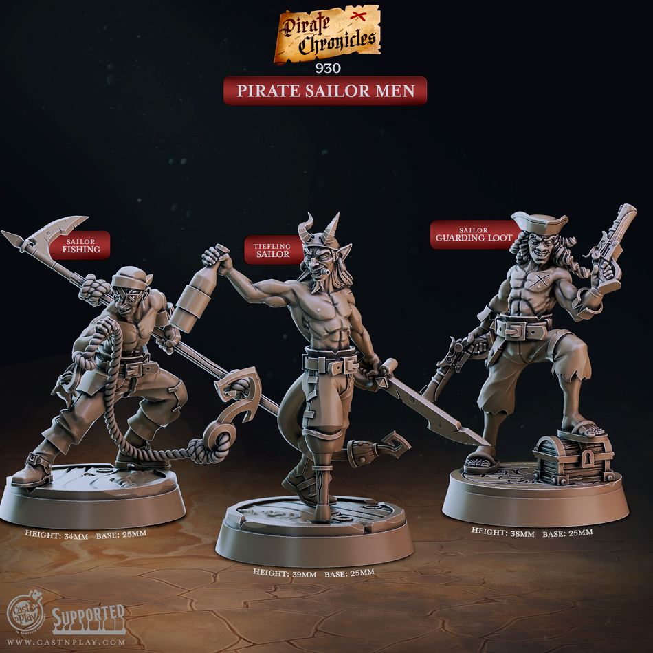 Pirate Sailor Men - Pirate Chronicles - Cast n Play