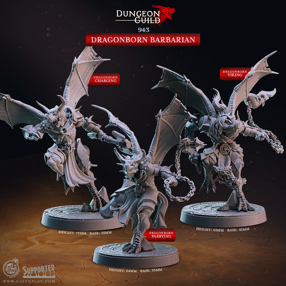 Dragonborn Barbarian - Dungeon Guild - Cast n Play