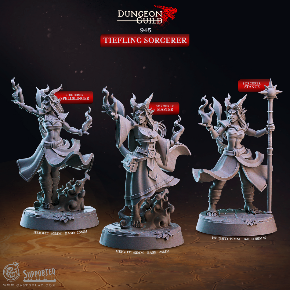 Tiefling Sorcerer - Dungeon Guild - Cast n Play