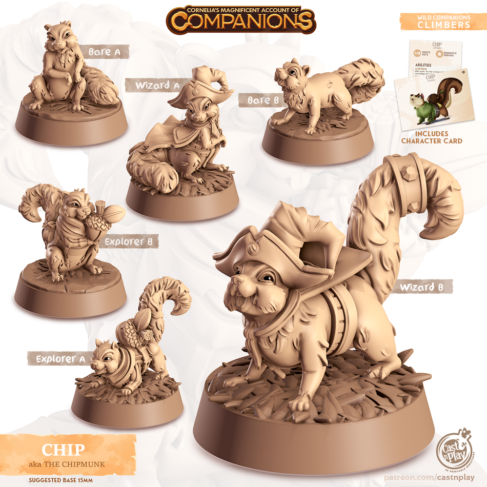 Chipmunk - Climbers - Chip - Animal Companions by Cornelia - Cast n Play