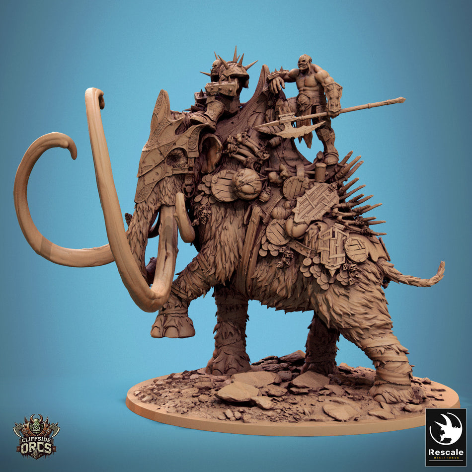 Giant Mammoth Mounted - Cliffside Orcs - Rescale Miniatures
