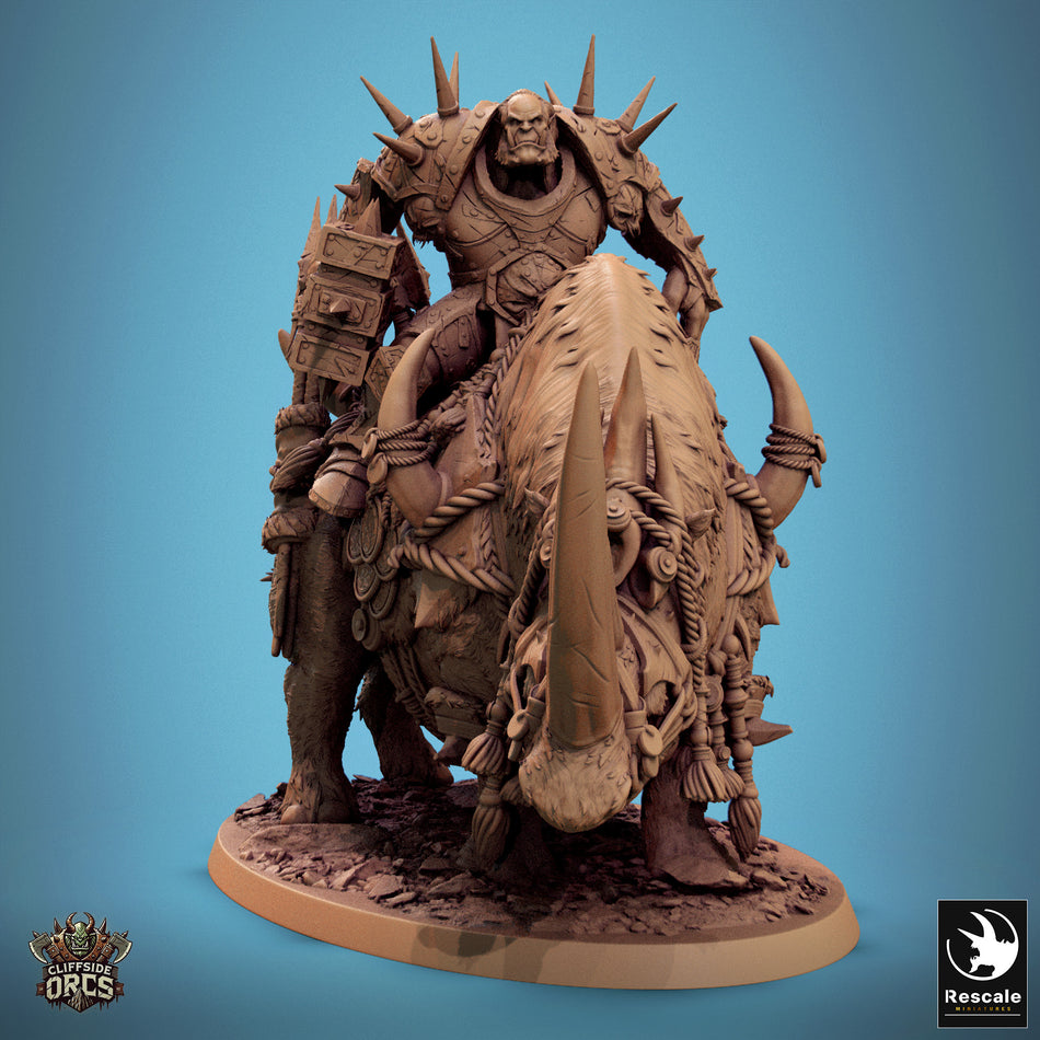 Rhino Mounted Stand - Cliffside Orcs - Rescale Miniatures