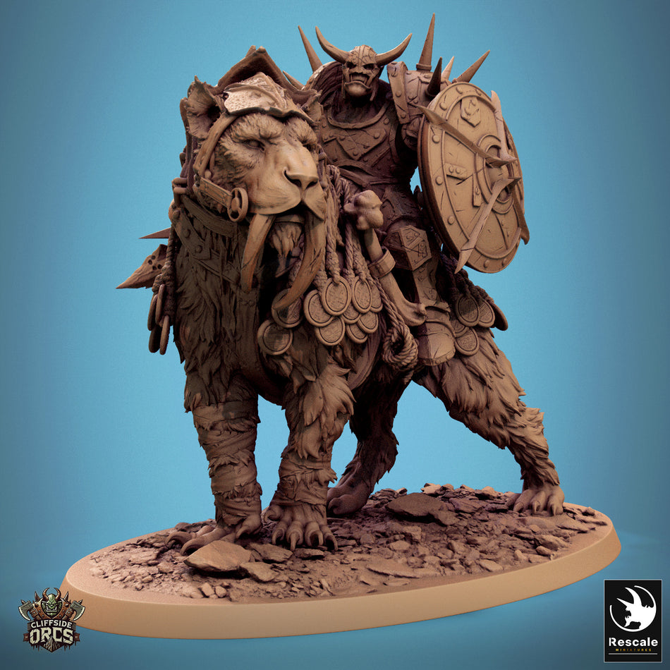 Sabertooth Mounted - Cliffside Orcs - Rescale Miniatures