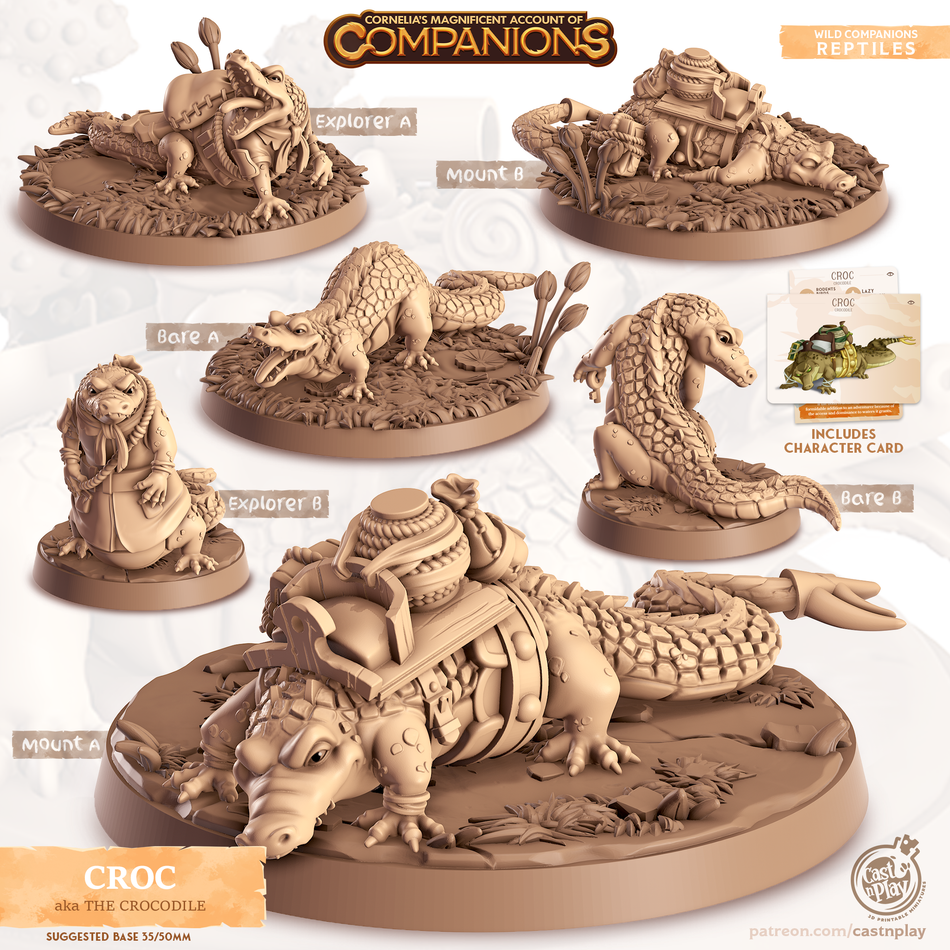 Crocodile - Reptiles - Croc - Animal Companions by Cornelia - Cast n Play