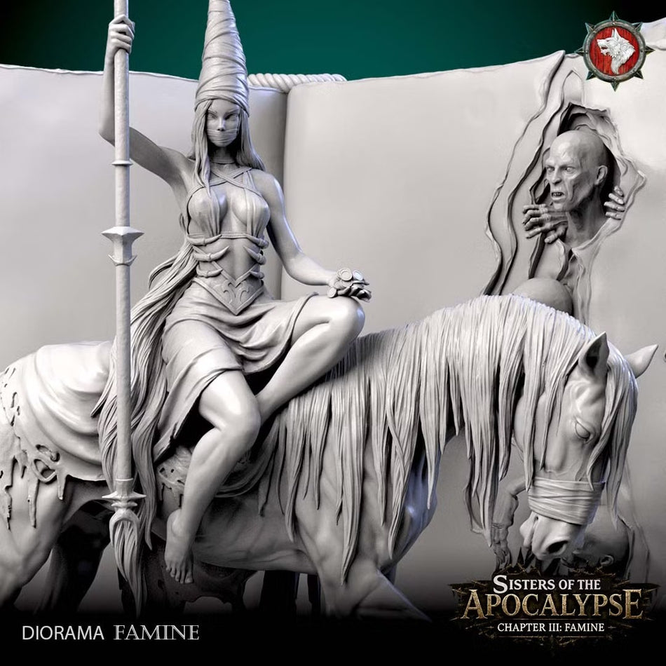 Famine on Horse on the Eternal Tome - Sisters of the Apocalypse - Famine - WWT