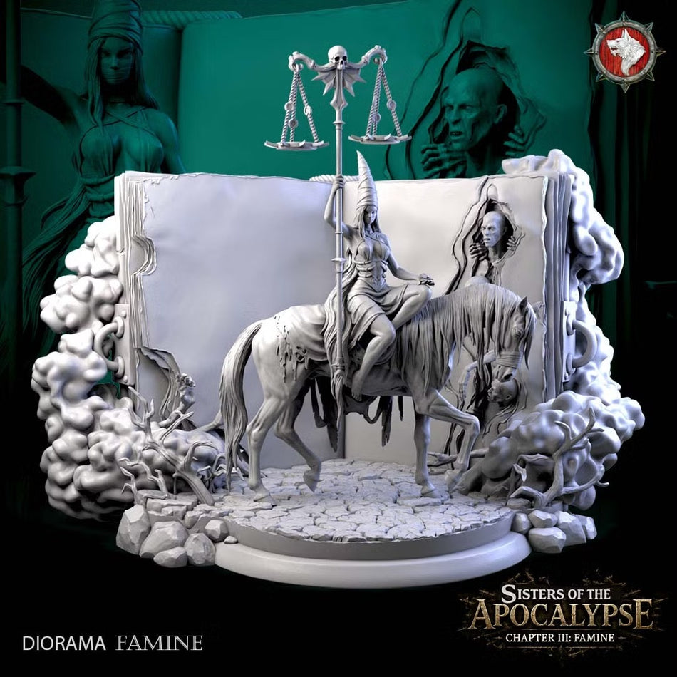 Famine on Horse on the Eternal Tome - Sisters of the Apocalypse - Famine - WWT