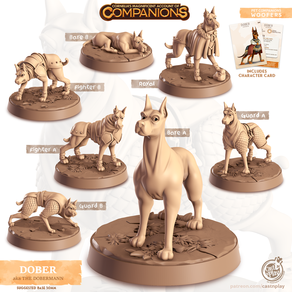 Dobermann - Dogs - Dober - Animal Companions by Cornelia - Cast n Play