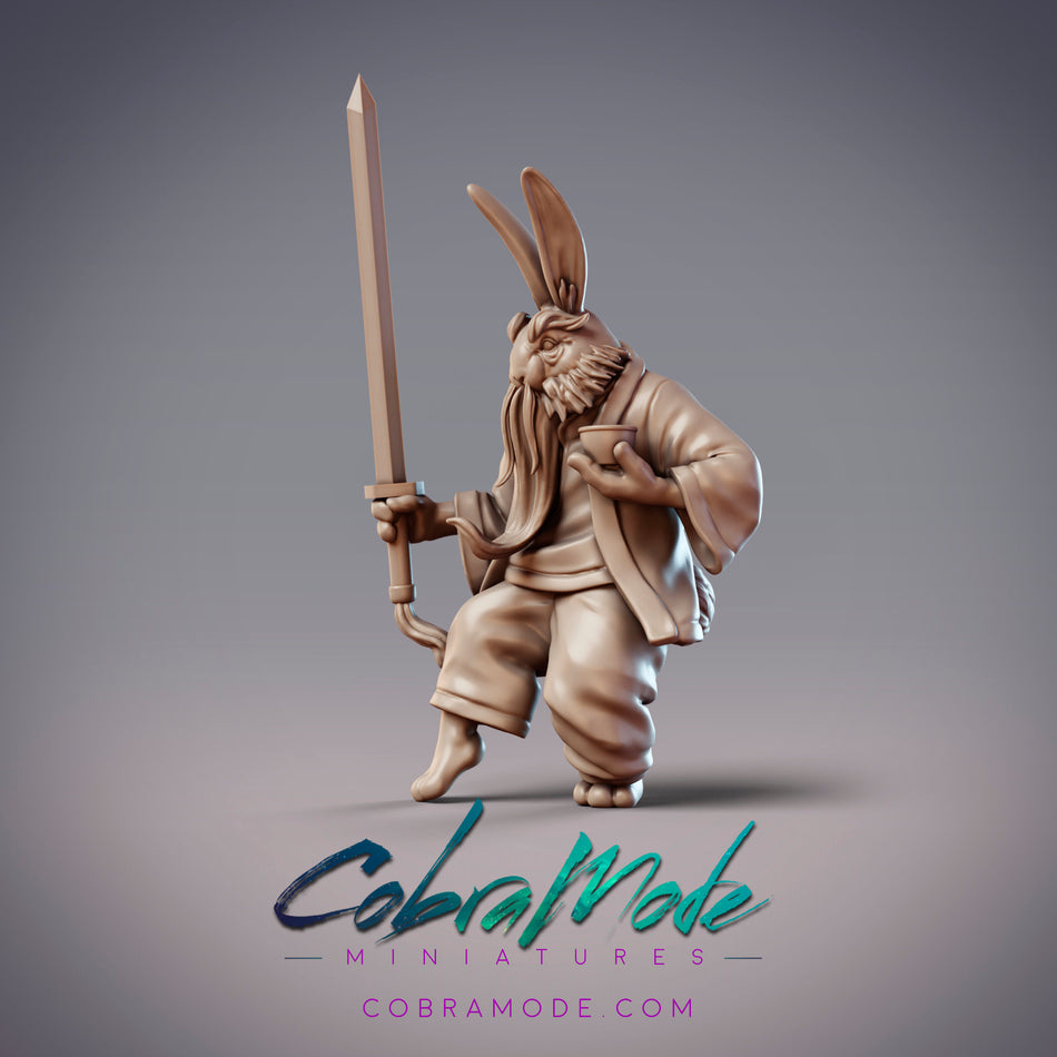 Elegant Sword, Rabbitfolk Swordmaster Miniature - Qian Sheng Shan - Guanghan - CM